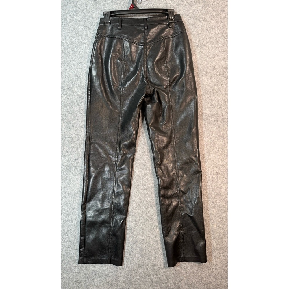 Wilfred Aritzia Vegan Leather Seamed Straight Leg Pants Black Size 4 96814